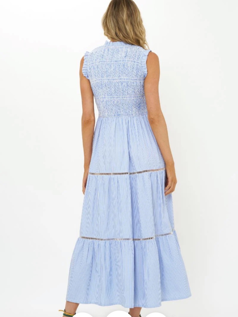 NWT Oliphant Chatham Light Blue Sleeveless Maxi Dress (Size Small) - Picture 3 of 8
